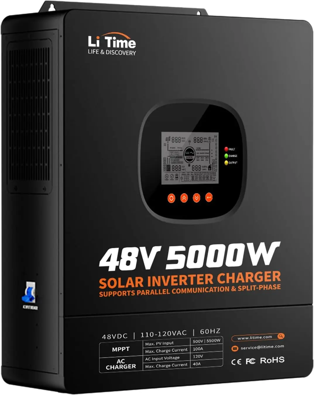 Parallel Solar Inverter 48V 5000W Mppt - محول LiTime بقدرة 5000 واط بموجة