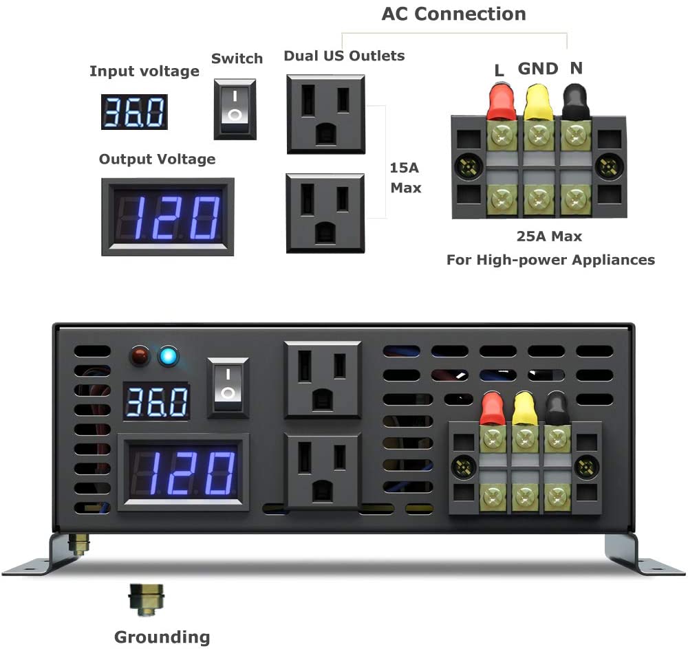 Pure Sine Wave Inverter 5000W 48V 220V - خارج الشبكة موجة جيبية نقية عاكس