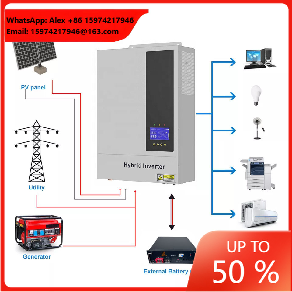 Hybrid Solar Inverter 5.5Kw Mppt 48V - نظام طاقة شمسية هجين 5.5 كيلوواط
