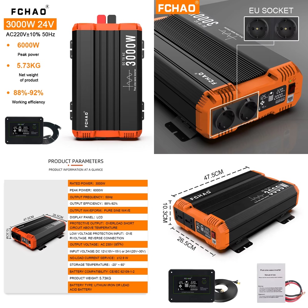 Off Grid Solar Inverter 48V 6000W - محول طاقة شمسي نقي بموجة جيبية