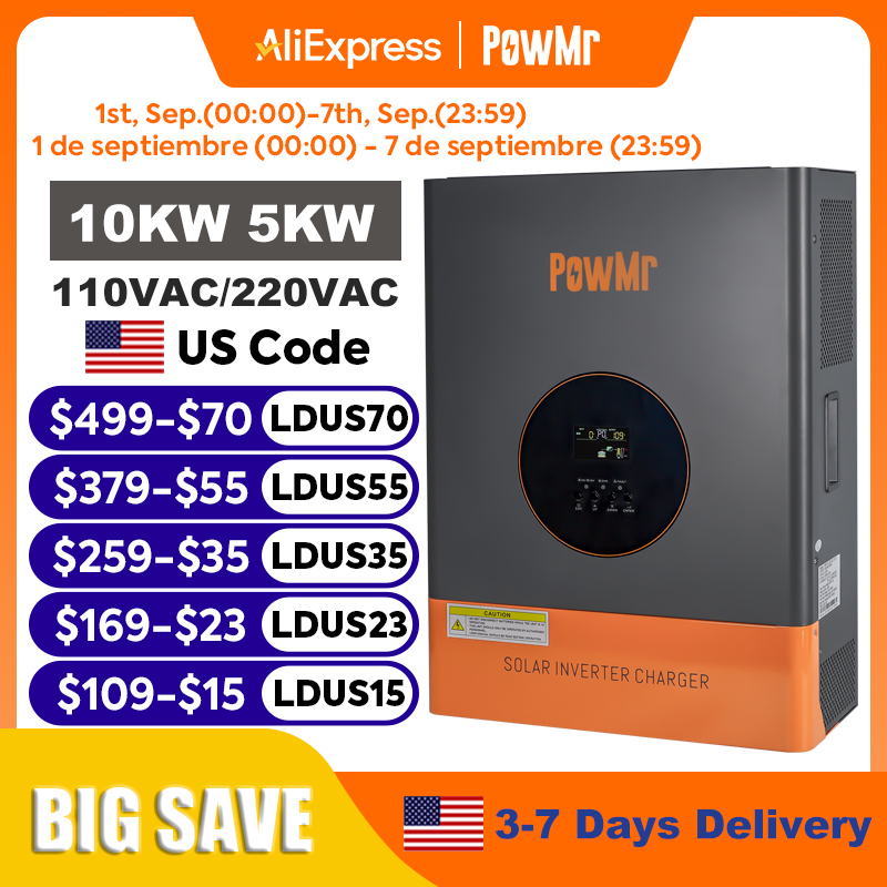Split Phase Inverter 10Kw 110V 220V - محول طاقة PowMr بقدرة 10 كيلو