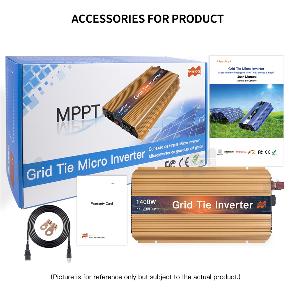 محول طاقة شمسية صغير متصل بالش - مراجعة Micro Inverter 1400W Solar Grid Tie وسعره