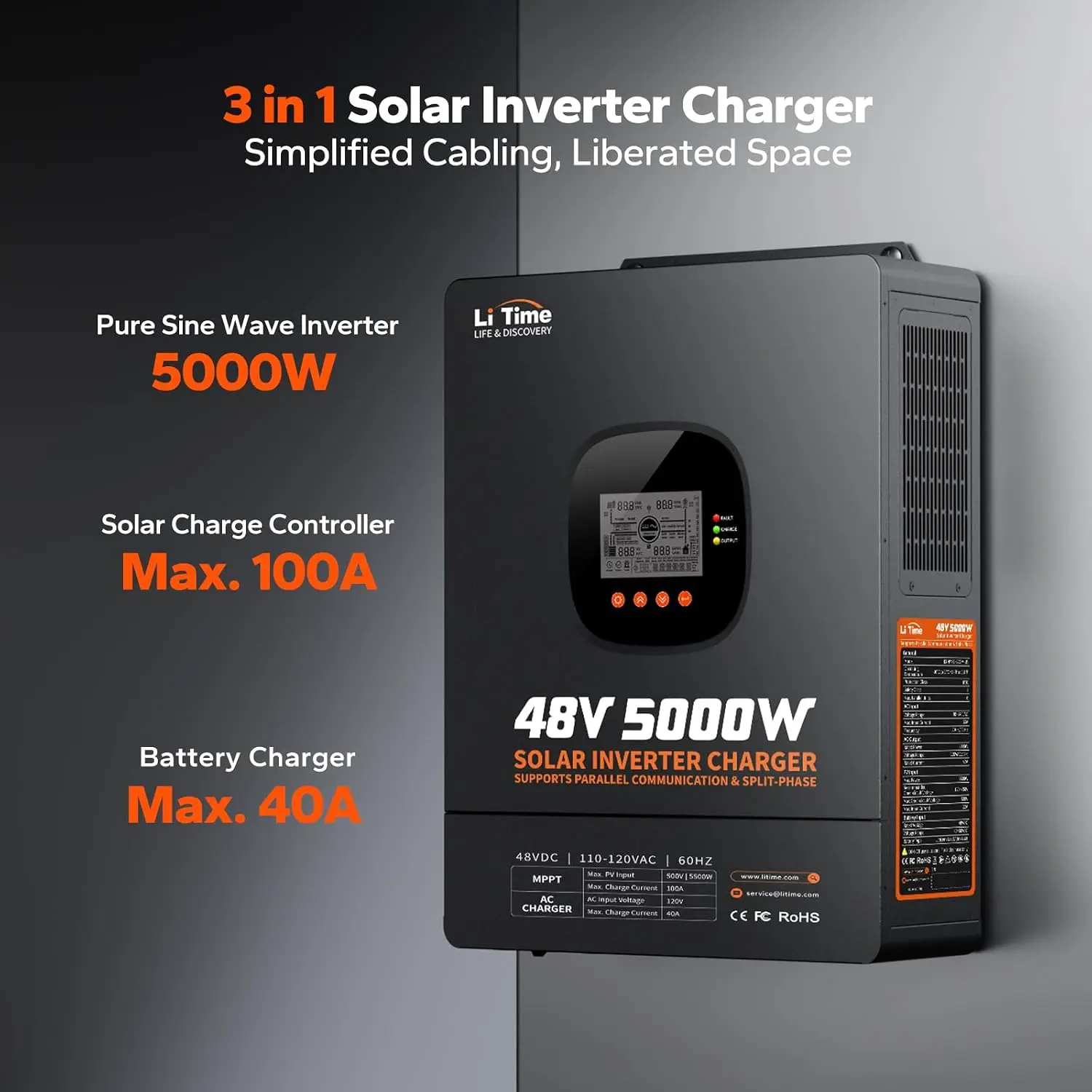 محول LiTime بقدرة 5000 واط بمو - مراجعة Parallel Solar Inverter 48V 5000W Mppt وسعره