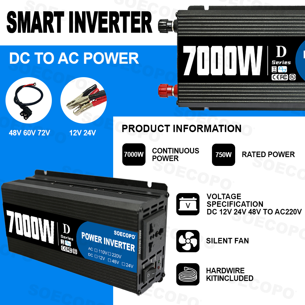 محول طاقة للسيارة 6000 واط-100 - مراجعة Off Grid Solar Inverter 48V 6000W وسعره