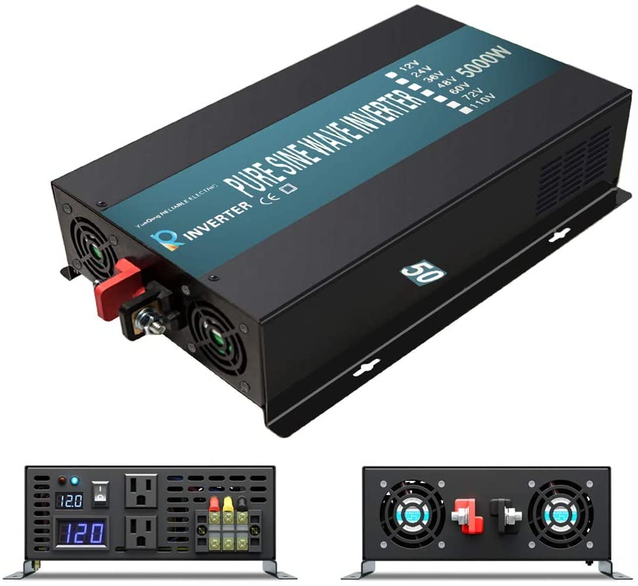محول لموجة جيبية نقية 5000 وات - مراجعة Pure Sine Wave Inverter 5000W 48V 220V وسعره