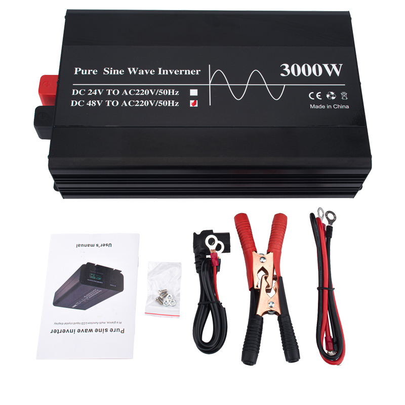 3000 واط 12 فولت 24 فولت 48 فو - مراجعة Lifepo4 Solar Inverter 24V 3000W وسعره