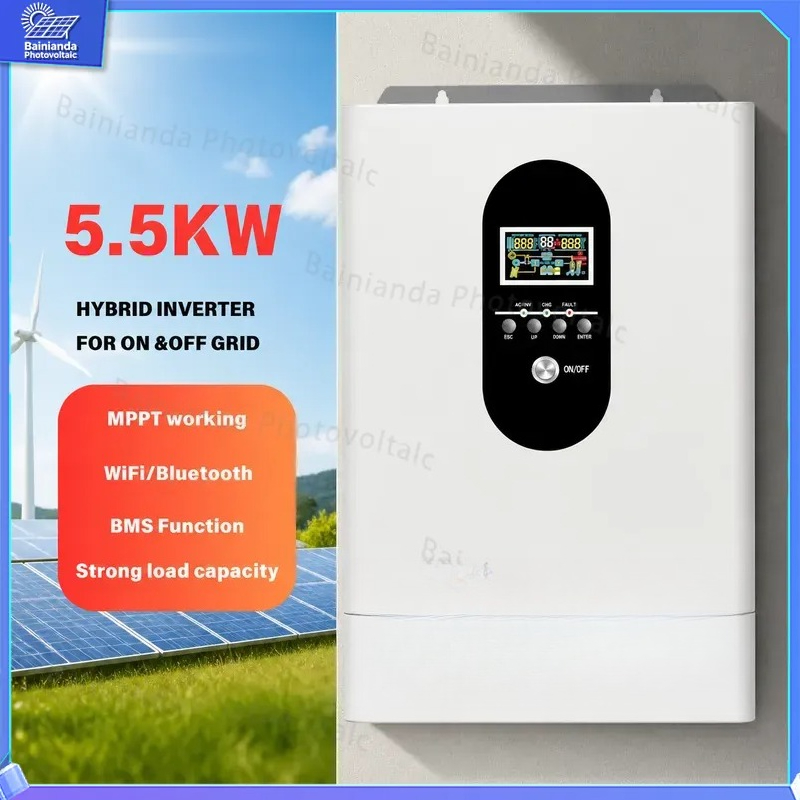 عاكس طاقة شمسية هجين 3 كيلو وا - مراجعة Hybrid Solar Inverter 5.5Kw Mppt 48V وسعره