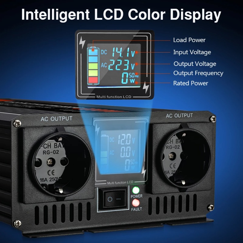 محول طاقة شمسية بموجة جيبية نق - مراجعة Pure Sine Wave Inverter 5000W 48V 220V وسعره
