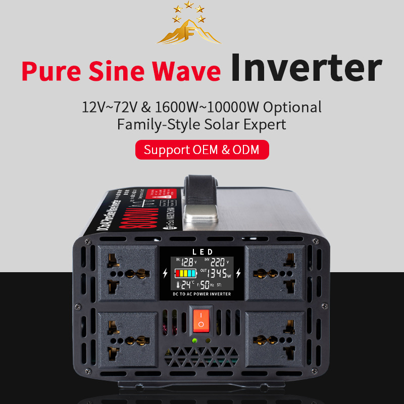 محول تيار نقي موجة جيبية 5 كيل - مراجعة Pure Sine Wave Inverter 5000W 48V 220V وسعره