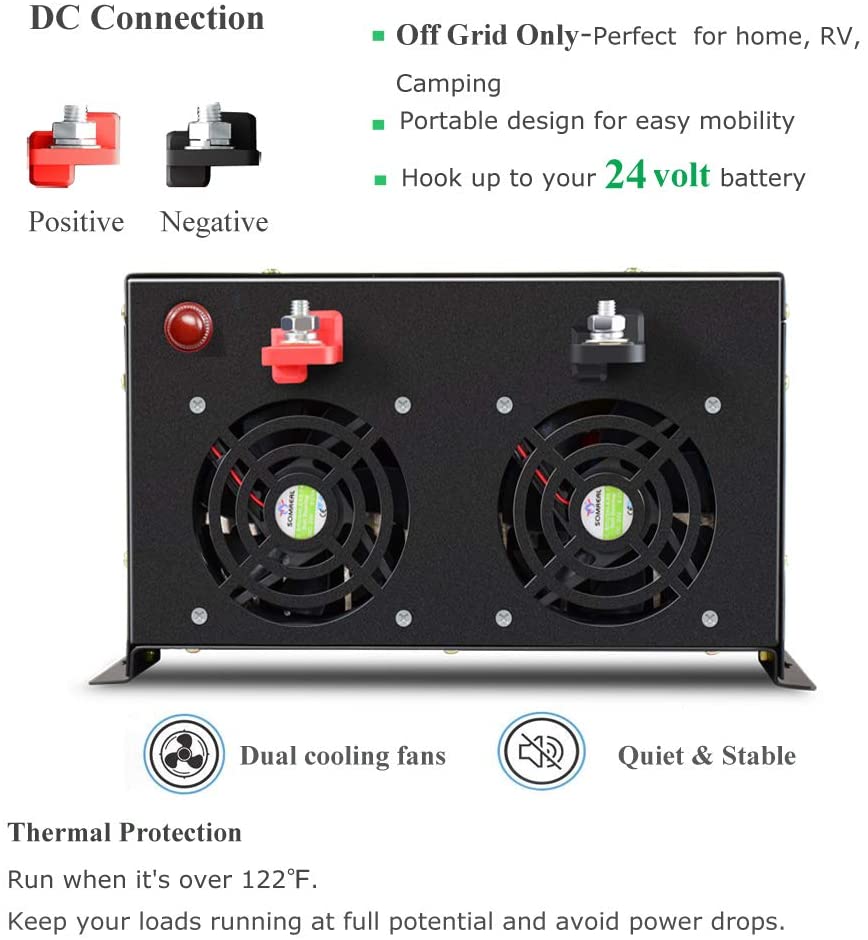 خارج الشبكة موجة جيبية نقية ال - مراجعة Pure Sine Wave Inverter 5000W 48V 220V وسعره
