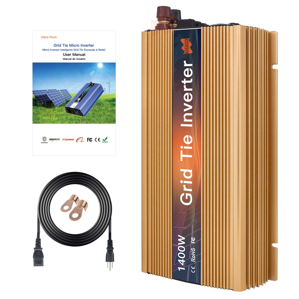 1400 واط 10.5 - 50VDC إلى AC90 - مراجعة Micro Inverter 1400W Solar Grid Tie وسعره