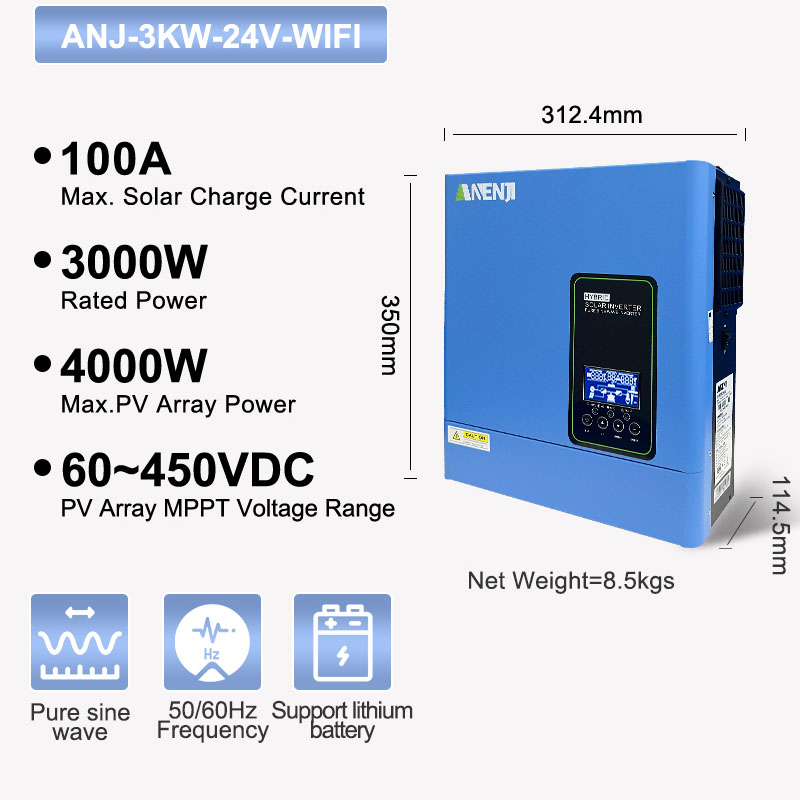 محول طاقة شمسية خارج الشبكة 24 - مراجعة Inverter Pure Sine Wave 60Hz 120V 3000W وسعره