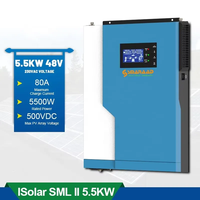 جهاز تحكم بالطاقة الشمسية 3.5  - مراجعة Hybrid Solar Inverter 5.5Kw Mppt 48V وسعره