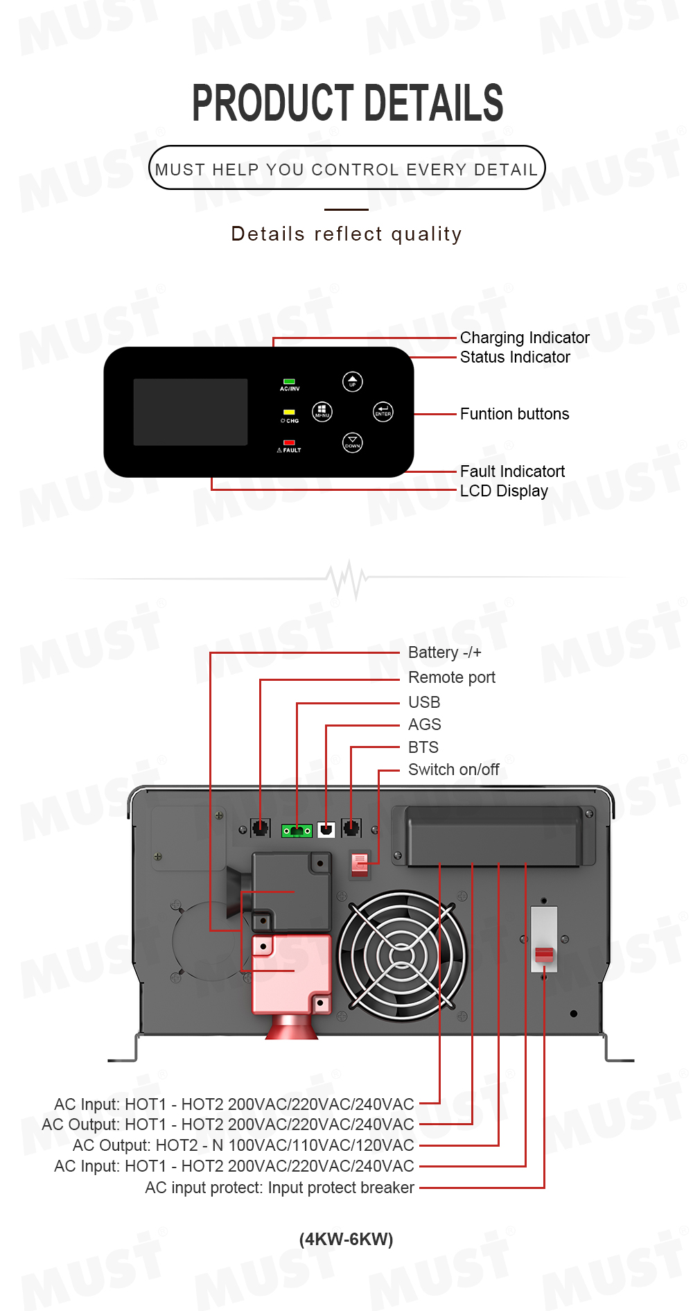 الأكثر مبيعًا: محول طاقة موجة  - مراجعة Pure Sine Wave Inverter 5000W 48V 220V وسعره