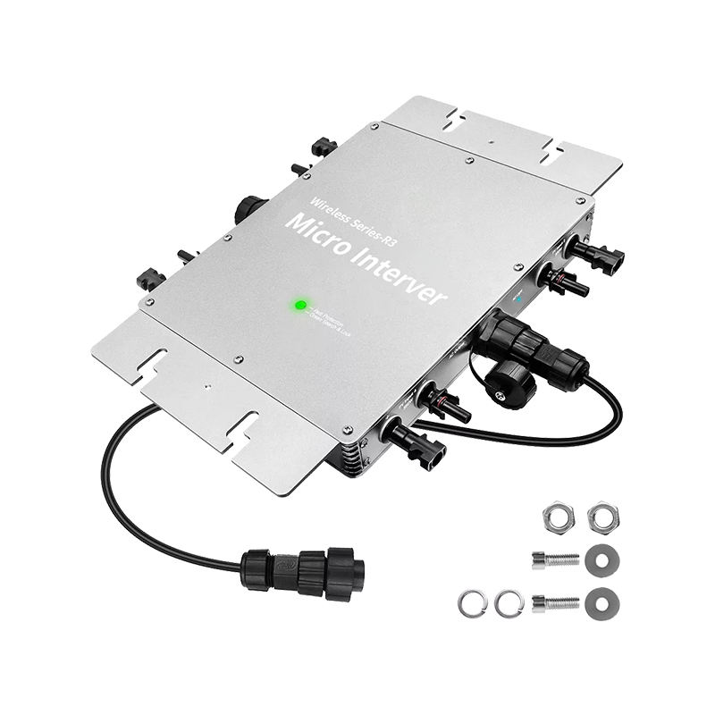 محول طاقة شمسية صغير 1200 واط  - مراجعة Micro Inverter 1400W Solar Grid Tie وسعره