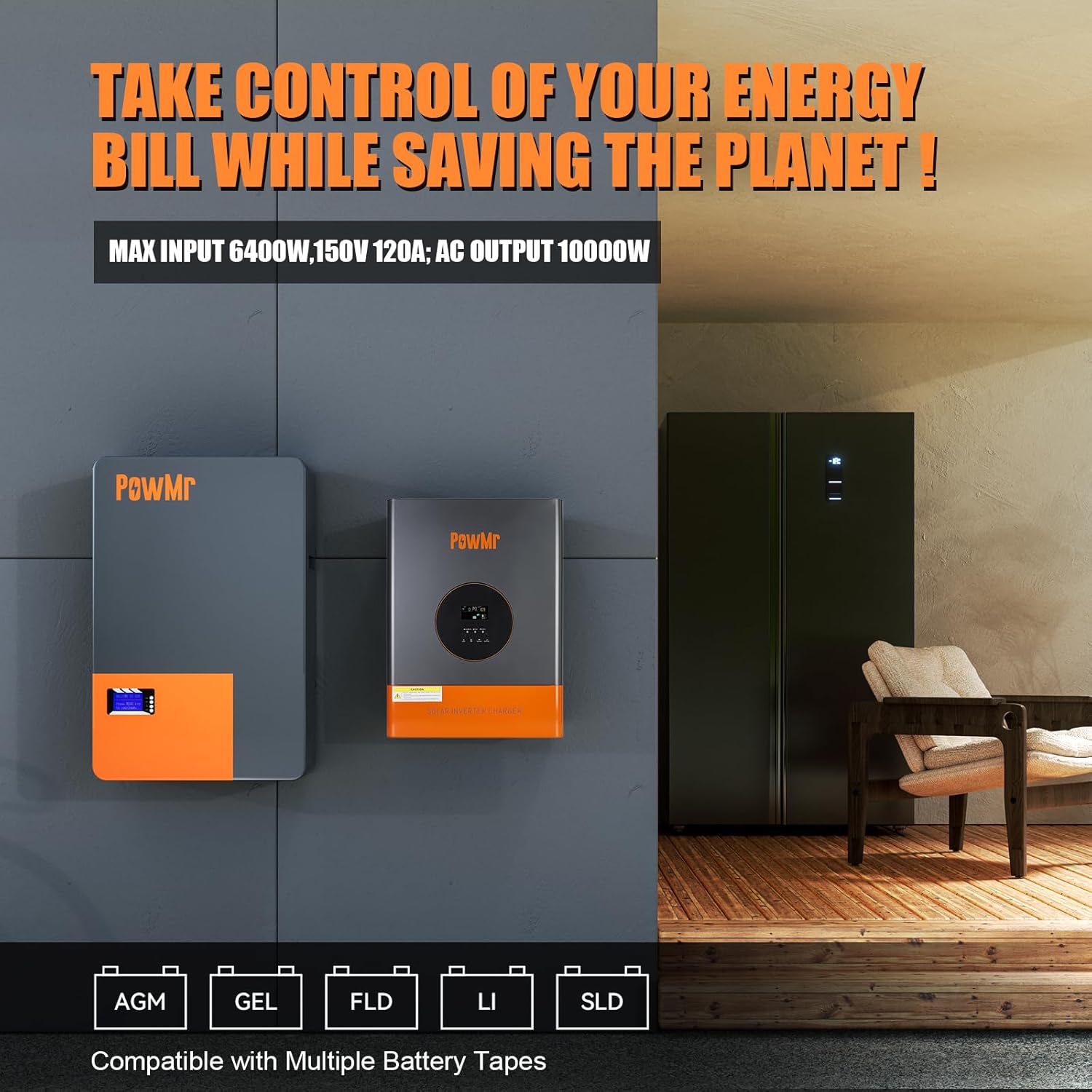 محول طاقة PowMr بقدرة 10 كيلو  - مراجعة Split Phase Inverter 10Kw 110V 220V وسعره